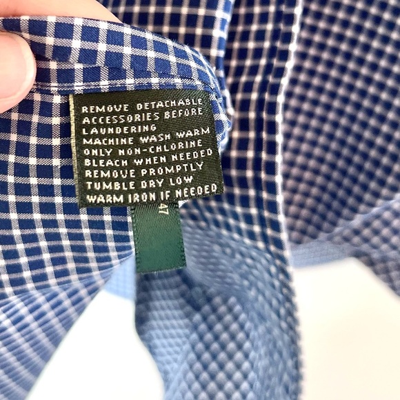 Lauren Ralph Lauren Classic Fit Wrinkle Free Plaid Button Down Shirt - Picture 7 of 10